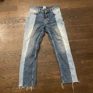 Urban Outfitters BDG Color Block Cropped Jeans